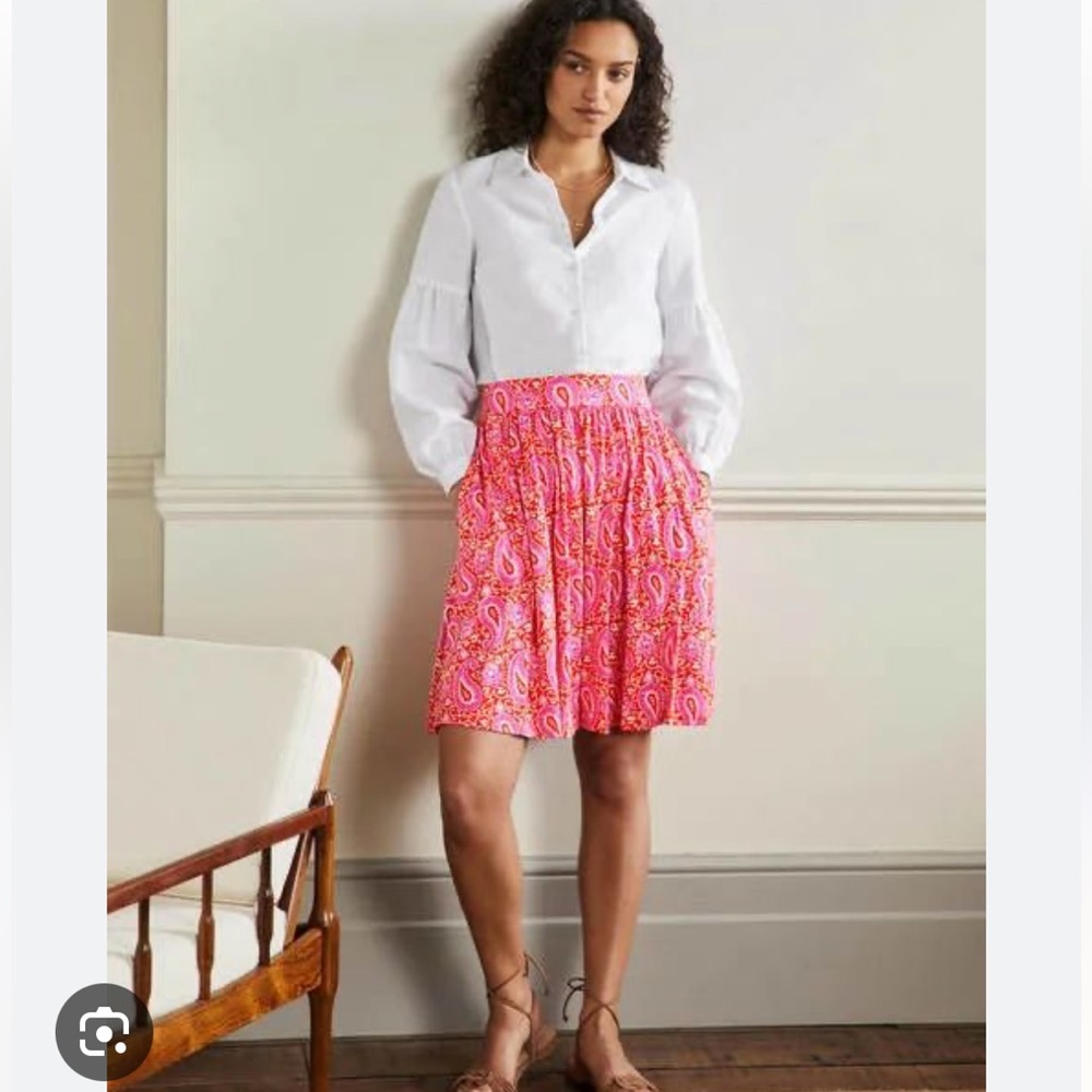 NWOT Boden Paisley Pull On Jersey Skirt